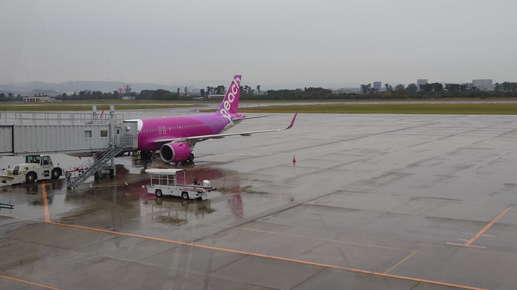 ピーチの飛行機と空港